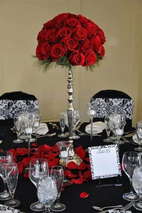 38 Best Red Black And White Centerpieces Images On Pinterest