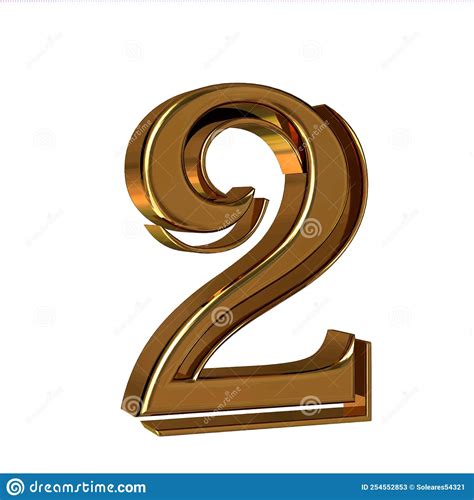 Symbol 3d Made Of Gold Number 2 Stock Image Image Of Text