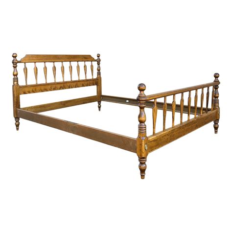 Ethan Allen Heirloom Maple Queen Arrow Bed Chairish