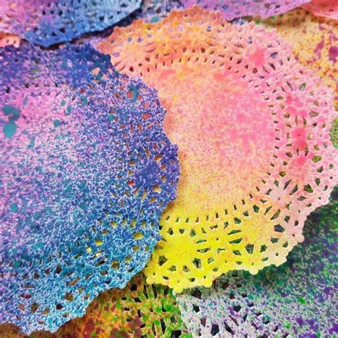 Spray Paint Paper Doily Scarlette Rose Fairy Paper Doilies Painted