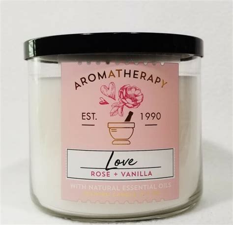 1 Bath And Body Works Aromatherapy Love Rose Vanilla Large 3 Wick Candle Ebay