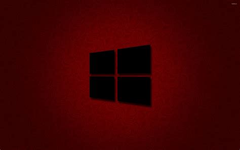 Windows 10 Black Logo On Red Wallpaper Computer Wallpapers 45695