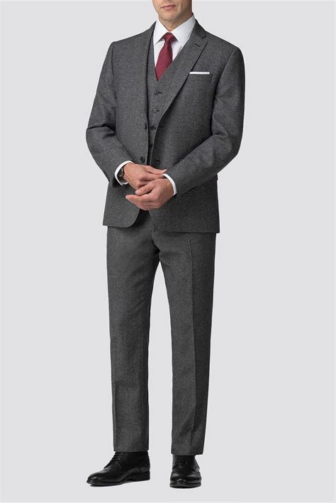 Grey Donegal Wool Blend Tailored Fit Suit Jacket