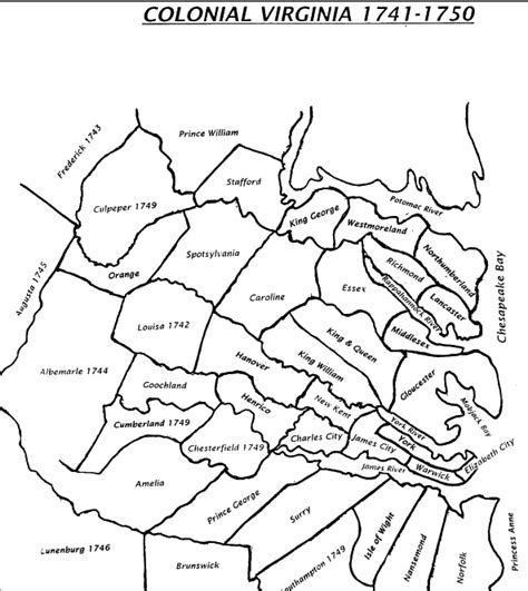 Virginia Counties 1741 1750