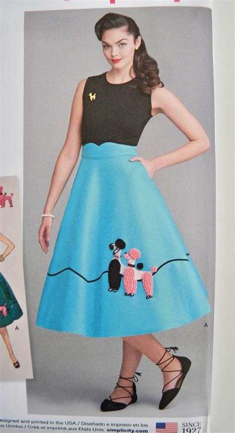 Felt Poodle Skirt Vintage 1950s Simplicity Pattern 8446 Size Etsy