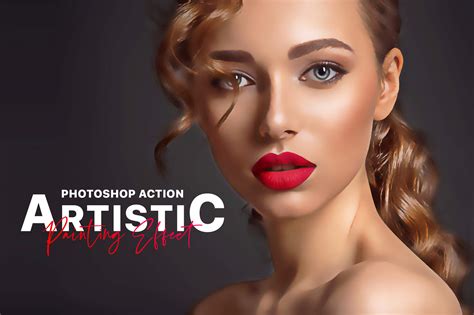 Artistic Painting Effect Photoshop Action Digital Art Line Art Portrait Oil Paint