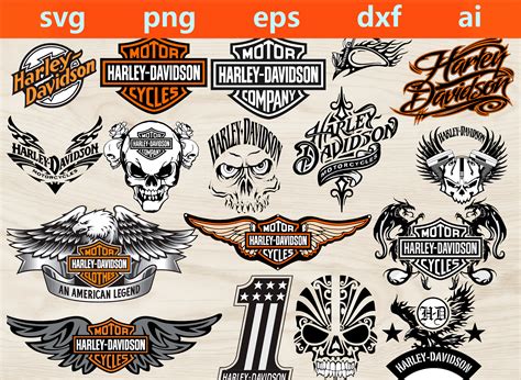 T Shirt Design Harley Davidson SVG Harley Davidson Logo Silhouettes Dxf