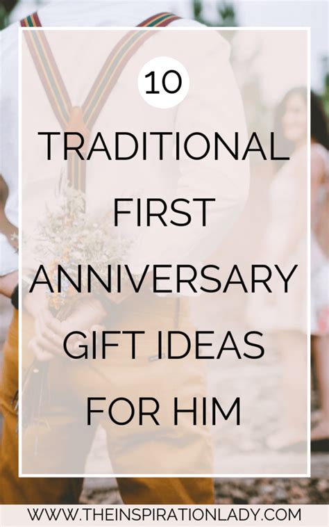 A few of the gifts below can really be considered unisex, so no worries if they're in the wrong category! 10 Traditional First Anniversary Gift Ideas for Him ...