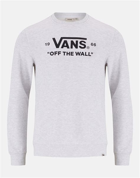 Vans Mens Off The Wall Crew Neck Sweatshirt Grey Life Style Sports Uk