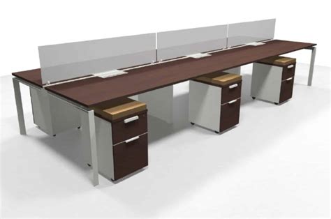 30 X 60 Desk With Mobile Drawers And Glass Dividers Benching