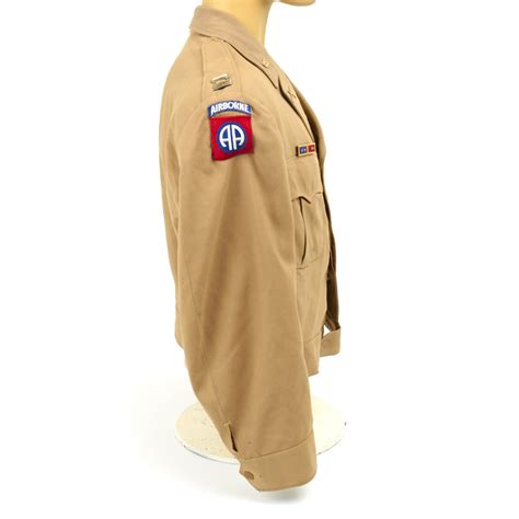 Original Us Wwii 82nd Airborne Division Captain Khaki Jacket