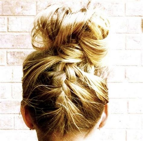 upside down french into a messy bun braided hairstyles easy hair styles braids for short hair