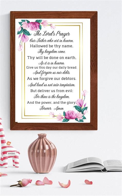 The Lords Prayer Printable Digital Art Downloadlarge To Etsy In