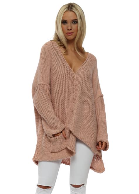 Pink Chunky Slouchy Knit Jumper
