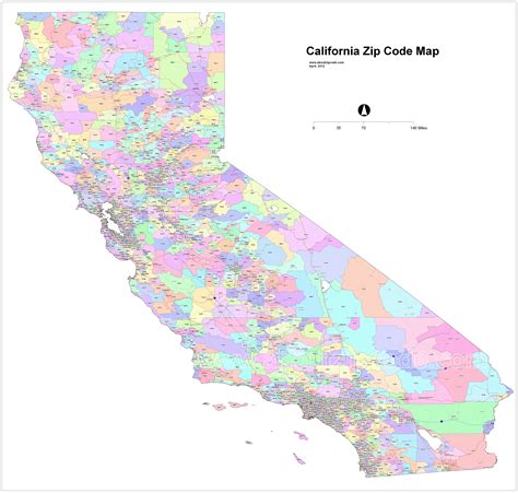 California County Zip Code Map