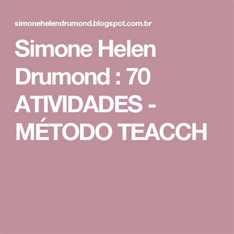 Simone Helen Drumond 70 Atividades MÉtodo Teacch Atividades De