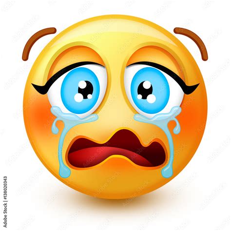 Cute Loudly Crying Face Emoticon Or 3d Desperate Emoji With Tears Hot Sex Picture
