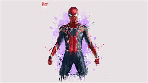 Spiderman In Avengers Infinity War 2018 Artwork Wallpaperhd Movies