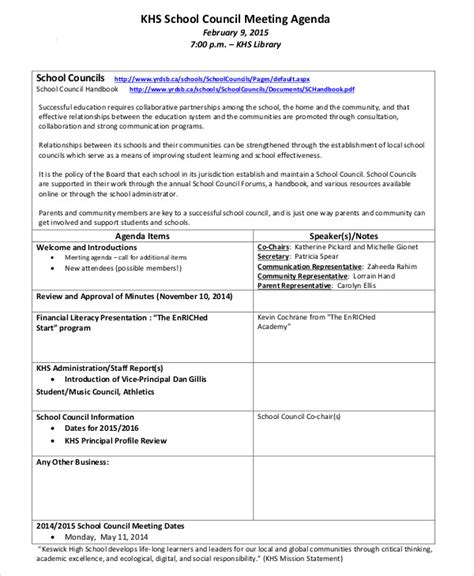 Staff Meeting Agenda 7 Examples Format Pdf Examples