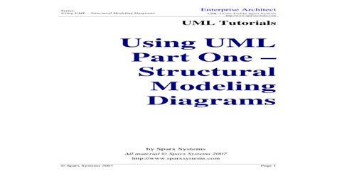 Using Uml Part One Structural Modeling Diagrams · Using Uml