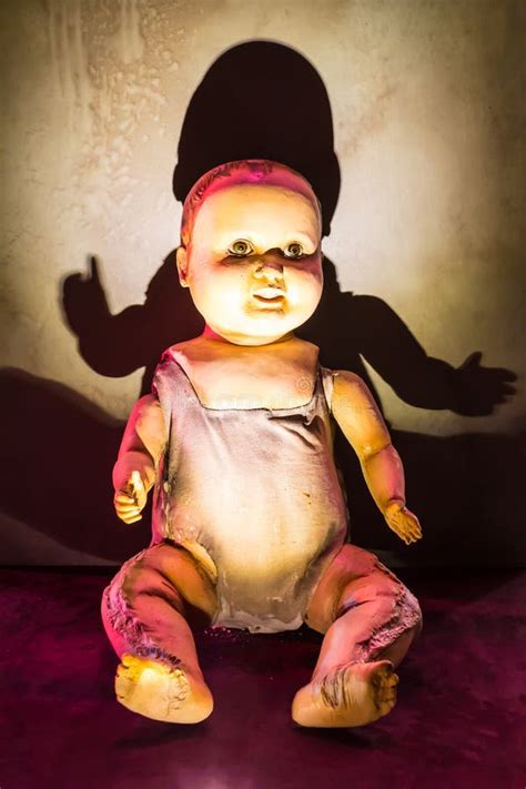 Scary Creepy Doll Sitting Stock Image Image Of Puppet 46074609
