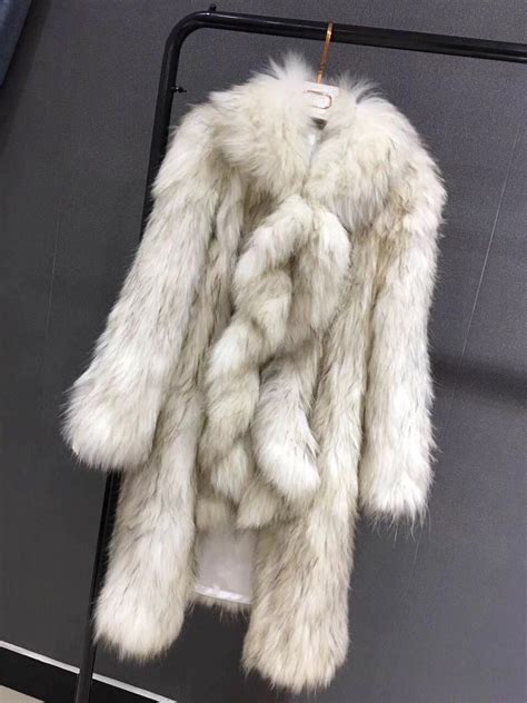2019 New Arrival 100 Natural White Fox Fur Knitted Coat Womens Long Sleeve Real Fox Fur