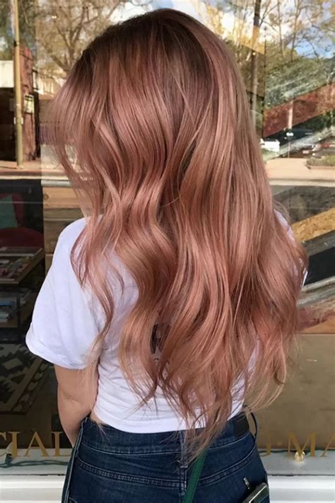 glossy rose gold has been the surprise breakout hair shade of 2020 gold hair dye hair styles