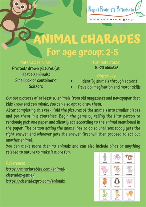 Animal Charades Wildlife Conservation Nepal Wcn