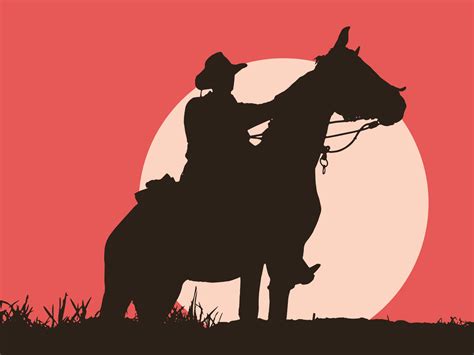 Sunset Cowboy On Horse Silhouette Bmp Extra