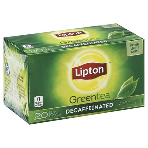 Lipton Green Tea Decaffeinated Tea Bags 20 Count Box