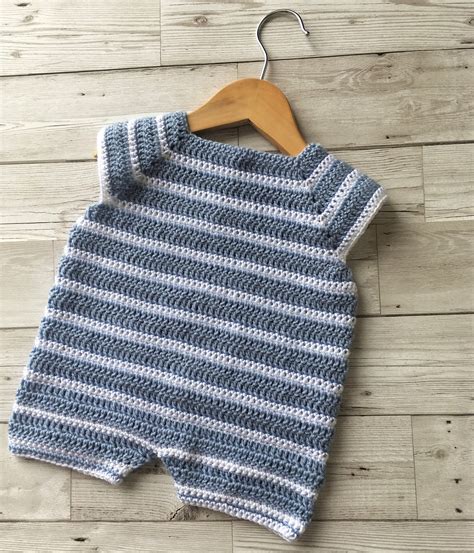 Crochet Pattern Baby Romper Newborn To 24 Months Etsy Crochet