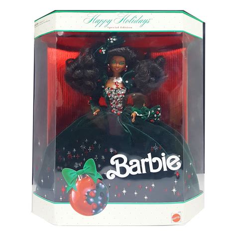 1991 Happy Holidays Barbie African American Special Edition Barbie Doll