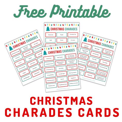72 Free Printable Christmas Charades Cards Make Life Lovely