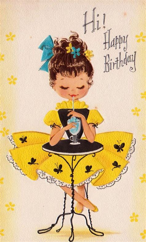 Vintage 1960 Hi Happy Birthday Greetings Card B2