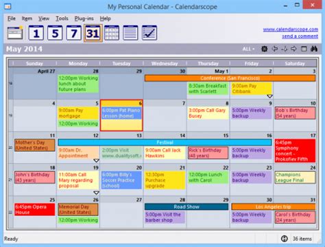 Calendarscope (โปรแกรม ปฏิทินจัดการตารางทำงาน ฟรี) | Loadthailand