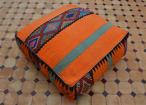 Vintage Handmade Moroccan Floor Pillow From The Middle Atlas Region