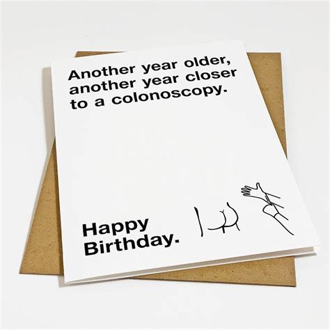 Colonoscopy Birthday Card Funny Birthday For Him Hilarious Birthday
