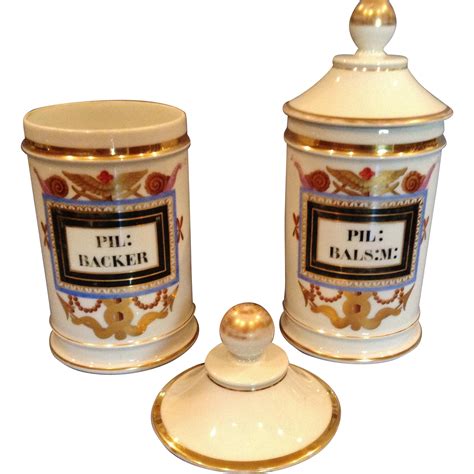 Antique French Porcelain Pharmacy Or Apothecary Jars 19th Century From