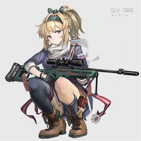 Sv 98 Girls Frontline Battlefield Solider Sniper Anime Game