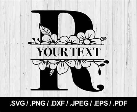 Flower Split Letter R Floral Letter SVG PNG JPEG Eps Ai Pdf And