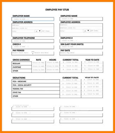Free fillable pay stub form : 9+ free fillable pay stub | Pay Stub Format