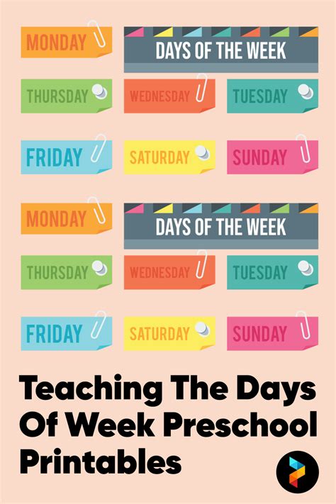 Free Preschool Days Of The Week Printables