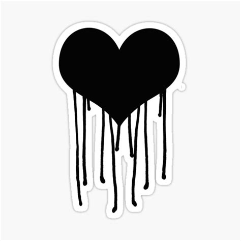 Black Heart Sticker For Sale By Capricedefille Redbubble