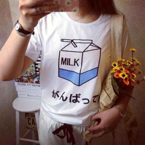 Aesthetic Clothing Kawaii Soft Milk Box Print Aesthetic
