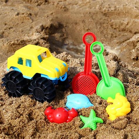 7pcs Sand Beach Toys For Kids Summer Beach Toys Castle Bucket Spade