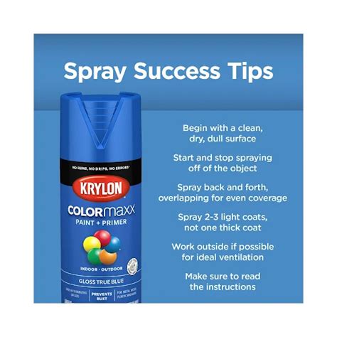 Krylon K05505007 Colormaxx Spray Paint Gloss Black 12 Ounce Safety