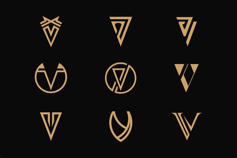 Letter V Logo Bundle In 2020 Letter Logo Design Logo Bundle V Logo
