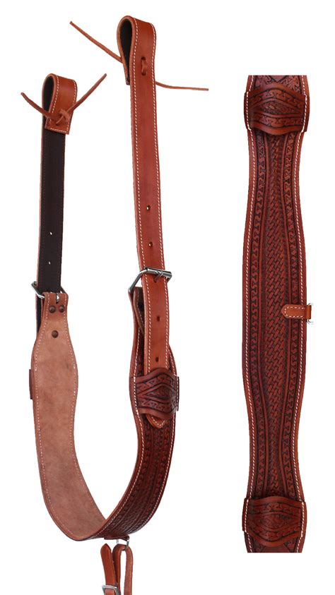Horse Western Carved Leather Rear Flank Back Cinch Girth Saddle Billets