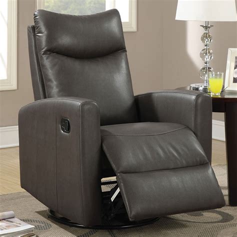 Homcom swivel gliding recliner chair. Modern Swivel Rocker Recliner (Gray) by Coaster Furniture ...