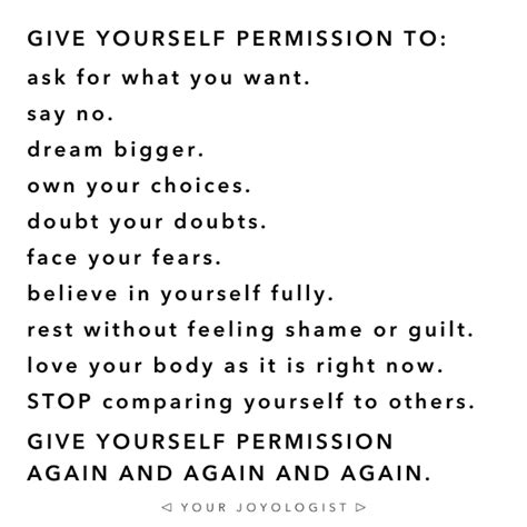 Give Yourself Permission Your Joyologist